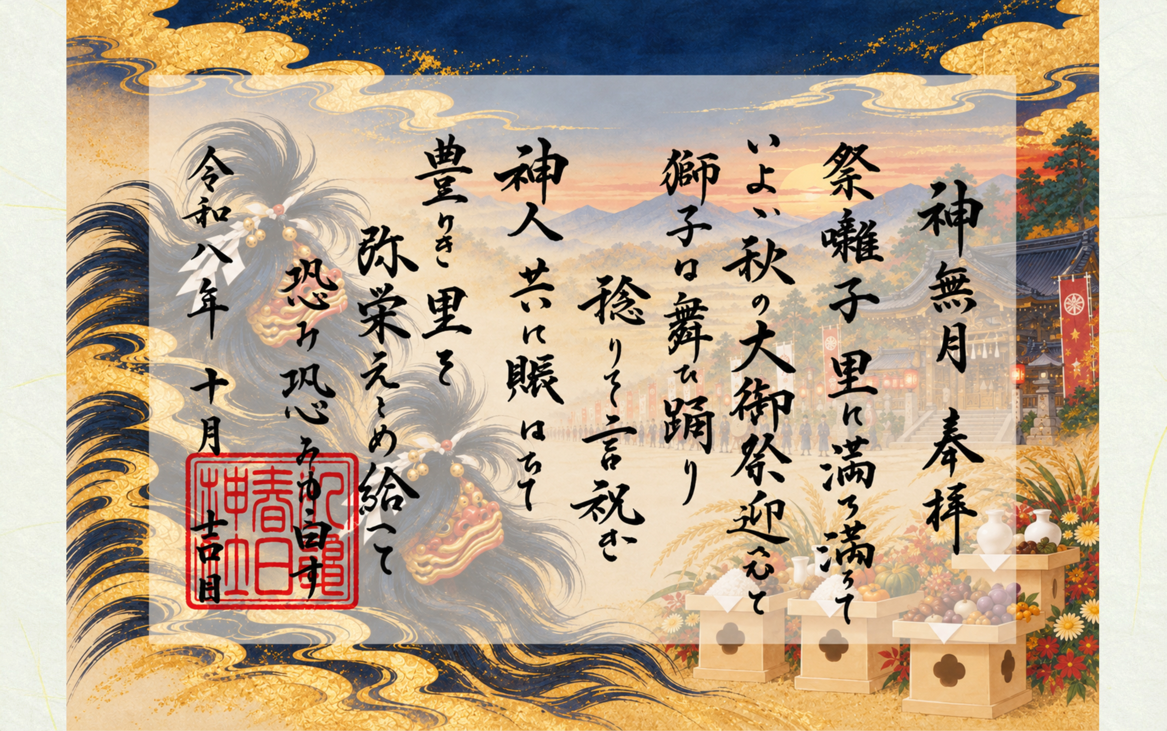 祝詞御朱印〜神無月〜